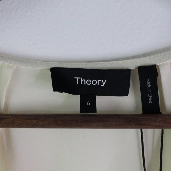 Theory Twist Front Soft Satin Top in Rice 6 - Picture 4 of 11